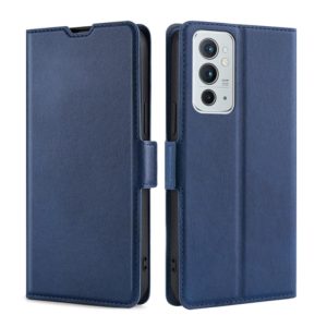 For OnePlus 9RT 5G Ultra-thin Voltage Side Buckle Horizontal Flip Leather Phone Case with Holder & Card Slot(Blue) (OEM)