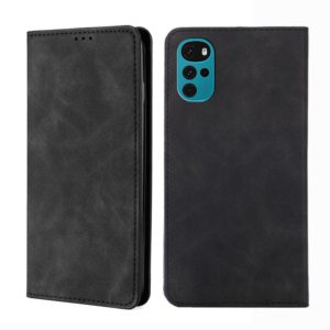 For Motorola Moto G22 Skin Feel Magnetic Horizontal Flip Leather Phone Case(Black) (OEM)