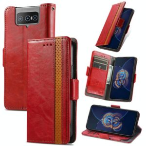 For Asus Zenfone 8 Flip CaseNeo Business Splicing Dual Magnetic Buckle Horizontal Flip PU Leather Case with Holder & Card Slots & Wallet(Red) (OEM)