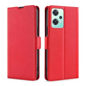 For OnePlus Nord CE 2 Lite 5G Ultra-thin Voltage Side Buckle Horizontal Flip Leather Phone Case(Red) (OEM)