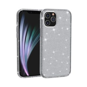 For iPhone 12 Pro Max Shockproof Terminator Style Glitter Powder Protective Case(Grey) (OEM)
