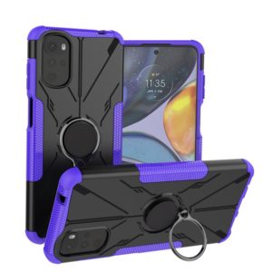 For Motorola Moto G22 Armor Bear Shockproof PC + TPU Phone Case with Ring(Purple) (OEM)