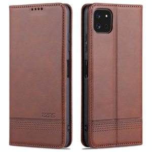 For Samsung Galaxy A22 5G AZNS Magnetic Calf Texture Horizontal Flip Leather Case with Card Slots & Holder & Wallet(Dark Brown) (AZNS) (OEM)