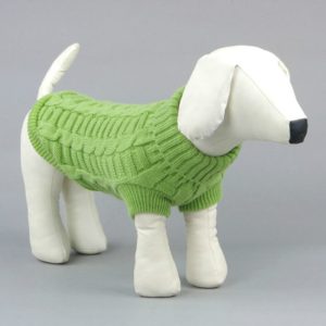 High-elastic Solid Color Dog Sweater Teddy Dog Clothes, Size:S(Green) (OEM)