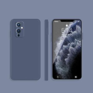 For OnePlus 9 Solid Color Imitation Liquid Silicone Straight Edge Dropproof Full Coverage Protective Case(Gray) (OEM)