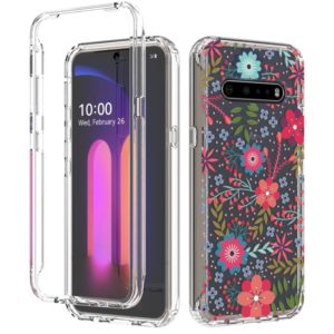 For LG V60 ThinQ 5G 2 in 1 High Transparent Painted Shockproof PC + TPU Protective Case(Small Floral) (OEM)