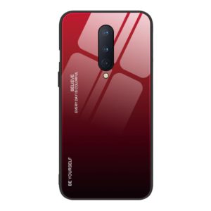 For OnePlus 8 Gradient Color Glass Case(Red) (OEM)