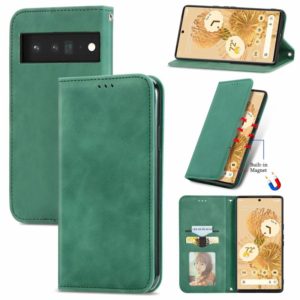 For Google Pixel 6 Pro Retro Skin Feel Business Magnetic Horizontal Flip Leather Case With Holder & Card Slots & Wallet & Photo Frame(Green) (OEM)