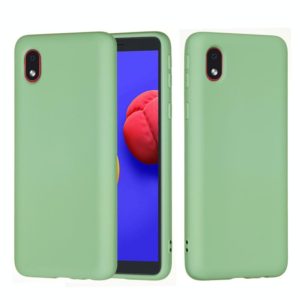 For Samsung Galaxy A01 Core Solid Color Liquid Silicone Dropproof Full Coverage Protective Case(Green) (OEM)