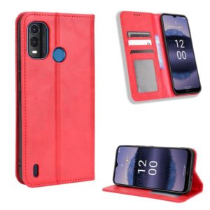 For Nokia G11 Plus Magnetic Buckle Retro Texture Leather Phone Case(Red) (OEM)