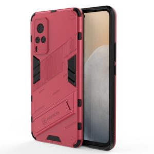 Punk Armor 2 in 1 PC + TPU Shockproof Case with Invisible Holder For vivo X60 5G(Rose Red) (OEM)