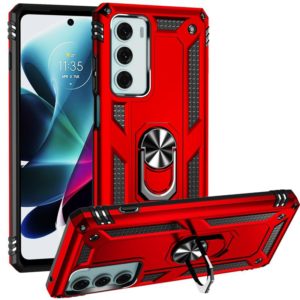 For Motorola Moto G200 5G Shockproof TPU + PC Holder Phone Case(Red) (OEM)