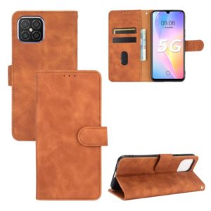 For Huawei nova 8 SE Solid Color Skin Feel Magnetic Buckle Horizontal Flip Calf Texture PU Leather Case with Holder & Card Slots & Wallet(Brown) (OEM)