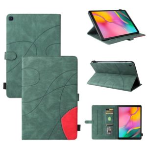 For Samsung Galaxy Tab A 10.1 (2019) T510 Dual-color Splicing Horizontal Flip PU Leather Case with Holder & Card Slots & Sleep / Wake-up Function(Green) (OEM)