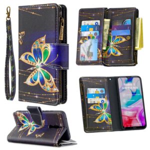 For Xiaomi Redmi 8 Colored Drawing Pattern Zipper Horizontal Flip Leather Case with Holder & Card Slots & Wallet(Big Butterfly) (OEM)