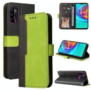 For Infinix Hot 9 Play Business Stitching-Color Horizontal Flip PU Leather Case with Holder & Card Slots & Photo Frame(Green) (OEM)