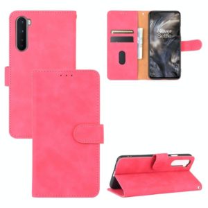 For OnePlus Nord Solid Color Skin Feel Magnetic Buckle Horizontal Flip Calf Texture PU Leather Case with Holder & Card Slots & Wallet(Rose Red) (OEM)