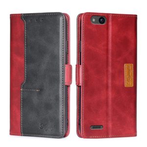 For ZTE Tempo X/Vantage/Z839/N9137 Contrast Color Side Buckle Leather Phone Case(Red + Black) (OEM)