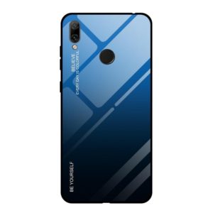 For Huawei Y7 (2019) / / Y7 Prime (2019) Gradient Color Glass Case(Blue) (OEM)