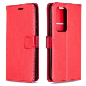 For Huawei P40 Pro Crazy Horse Texture Horizontal Flip Leather Case with Holder & Card Slots & Wallet & Photo Frame(Red) (OEM)