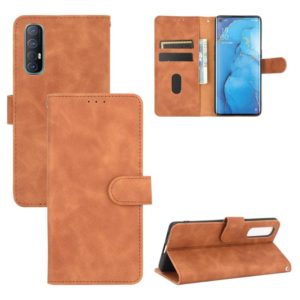 For OPPO Reno3 Pro 5G Solid Color Skin Feel Magnetic Buckle Horizontal Flip Calf Texture PU Leather Case with Holder & Card Slots & Wallet(Brown) (OEM)