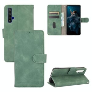 For Huawei Honor 20 / nova 5T Solid Color Skin Feel Magnetic Buckle Horizontal Flip Calf Texture PU Leather Case with Holder & Card Slots & Wallet(Green) (OEM)