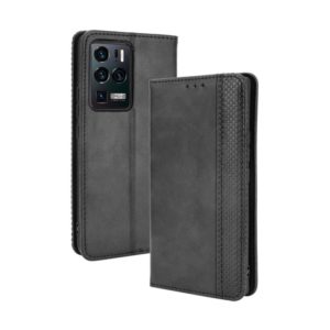 For ZTE Axon 30 Ultra 5G Magnetic Buckle Retro Crazy Horse Texture Horizontal Flip Leather Case with Holder & Card Slots & Photo Frame(Black) (OEM)