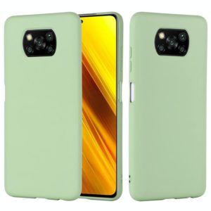 For Xiaomi Poco X3 NFC Pure Color Liquid Silicone Shockproof Full Coverage Case(Green) (OEM)