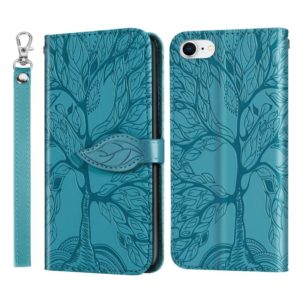 Life of Tree Embossing Pattern Horizontal Flip Leather Case with Holder & Card Slot & Wallet & Photo Frame & Lanyard For iPhone 8 & 7(Lake Blue) (OEM)