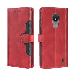 For Nokia C21 Skin Feel Magnetic Buckle Leather Phone Case(Red) (OEM)