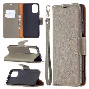 For Xiaomi Redmi Note 10 4G Litchi Texture Pure Color Horizontal Flip Leather Case with Holder & Card Slots & Wallet & Lanyard(Grey) (OEM)