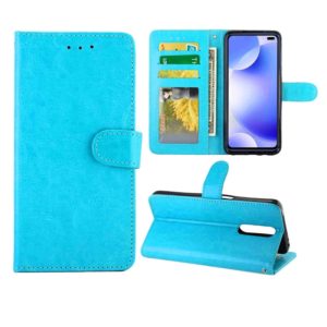 For Xiaomi Redmi K30 Crazy Horse Texture Leather Horizontal Flip Protective Case with Holder & Card Slots & Wallet & Photo Frame(Baby Blue) (OEM)