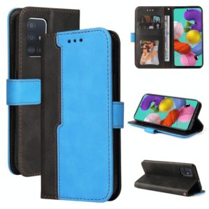 For Samsung Galaxy A51 4G / M40s 4G Business Stitching-Color Horizontal Flip PU Leather Case with Holder & Card Slots & Photo Frame(Blue) (OEM)
