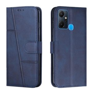 For Infinix Smart 6 Plus Stitching Calf Texture Buckle Leather Phone Case(Blue) (OEM)