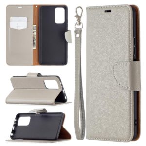 For Xiaomi Redmi Note 10 Pro Litchi Texture Pure Color Horizontal Flip Leather Case with Holder & Card Slots & Wallet & Lanyard(Grey) (OEM)