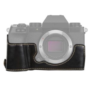 1/4 inch Thread PU Leather Camera Half Case Base for FUJIFILM X-S10 (Black) (OEM)