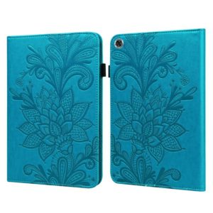For Lenovo M10 Plus / M10 Plus TB-X606F/TB-606X Lace Flower Embossing Pattern Horizontal Flip Leather Case with Holder & Card Slots & Wallet & Photo Frame(Blue) (OEM)