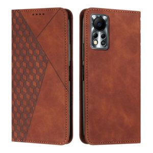 For Infinix Hot 11S NFC Diamond Splicing Skin Feel Magnetic Leather Phone Case(Brown) (OEM)