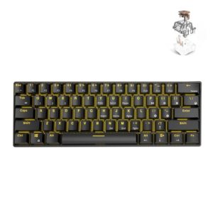 RK61 61 Keys Bluetooth / 2.4G Wireless / USB Wired Three Modes Tablet Mobile Gaming Mechanical Keyboard, Cable Length: 1.5m, Style:Tea Shaft(Black) (OEM)