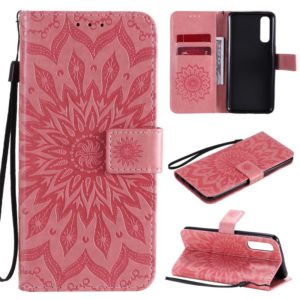 For OPPO Reno3 Pro 4G Sun Embossing Pattern Horizontal Flip Leather Case with Card Slot & Holder & Wallet & Lanyard(Pink) (OEM)