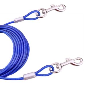 Double-end Steel Wire Rope Pet Dogs 2 in 1 Traction Rope Pet Walking Leads With Handle, Length: 10m,Random Color Delivery (OEM)