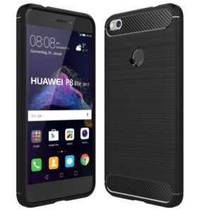 For Huawei P8 Lite (2017) Brushed Carbon Fiber Texture Shockproof TPU Protective Case(Black) (OEM)