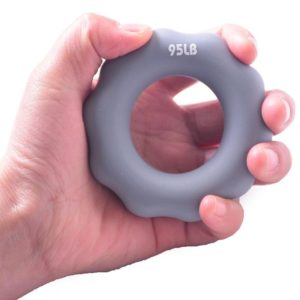 Silicone Finger Marks Grip Device Finger Exercise Grip Ring, Specification: 95LB (Gray) (OEM)