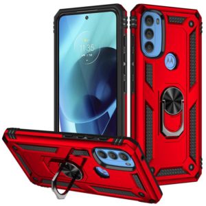 For Motorola Moto G71 5G Shockproof TPU + PC Phone Case with Holder(Red) (OEM)