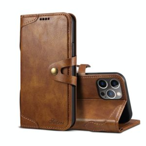 For iPhone 12 Pro Max Calf Texture Buckle Horizontal Flip Leather Case with Holder & Card Slots & Wallet(Brown) (OEM)