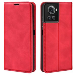 For OnePlus Ace / 10R Retro-skin Magnetic Suction Leather Phone Case(Red) (OEM)