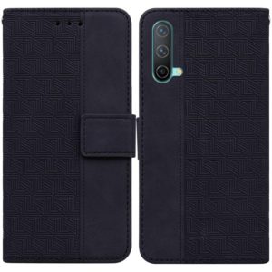 For OnePlus Nord CE 5G Geometric Embossed Leather Phone Case(Black) (OEM)