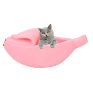 Creative Kennel Banana Shape Cat Litter Winter Warm Pet Nest, Size:M(Pink) (OEM)