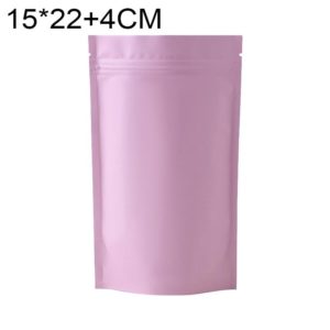 100 PCS/Set Matte Aluminum Foil Snack Stand-up Pouch, Size:15x22+4cm(Pink) (OEM)