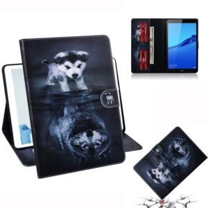 Wolf and Dog Pattern Horizontal Flip Leather Case for Huawei MediaPad M5 Lite 8 / Honor Tab 5, with Holder & Card Slot & Wallet (OEM)
